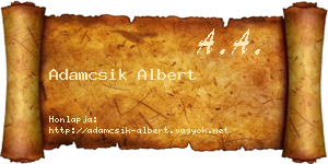 Adamcsik Albert névjegykártya
