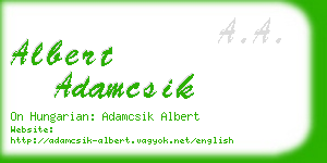 albert adamcsik business card